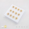SUNFLOWER MULTI CZ MARQUISE LEAF POLISH 316L SURGICAL STEEL L-SHAPE NOSE BOX